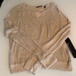 525 America Lacey Knit Beige Sweater